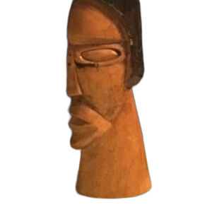 Vintage Hand Carved Wood Tribal Head Bust Sculpture African Caribbean Art 10"